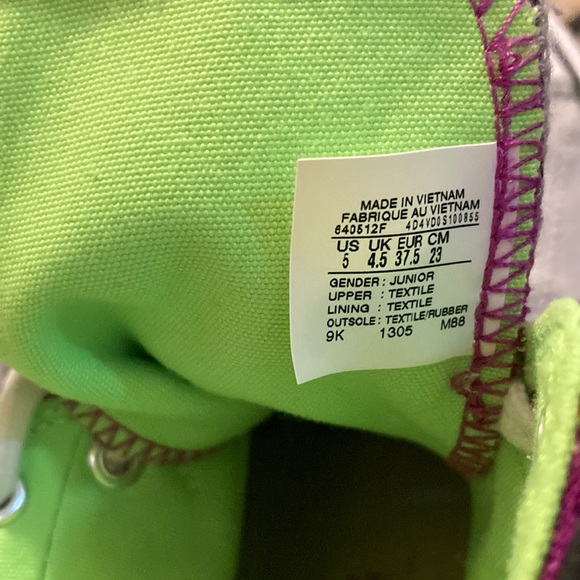 2 for $40 CONVERSE ALL STAR Shoes DOUBLE TONGUE POLKA DOT GREY Unisex Size 5 - Picture 8 of 10